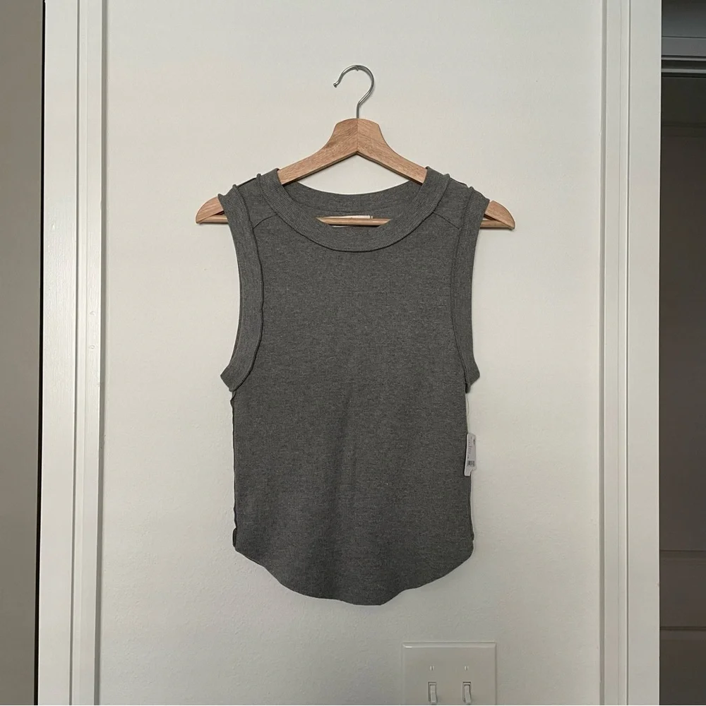 FREE PEOPLE • kate grey tank top - Picture 1 of 5